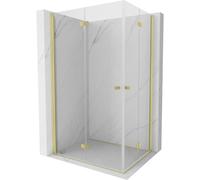 Mexen Mist-F Duo cabine de douche pliante gauche 95 x 80 cm, transparent, or brossé - 8A6-095L-080P-55-00 76212 5905315657411