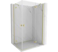 Mexen Mist-H Duo cabine de douche pivotante droite 75 x 90 cm, transparent, doré brossé - 8A5-075L-090P-55-00 73737 5905315627902