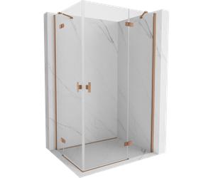 Mexen Mist-H Duo cabine de douche pliante droite 75 x 90 cm, transparent, cuivre brossé - 8A5-075L-090P-65-00 73940 5905315629111
