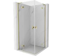 Mexen Mist-H L Duo cabine de douche pivotante 75 x 75 cm, transparent, doré - 8A5L-075L-075P-50-00 74373 5905315632425