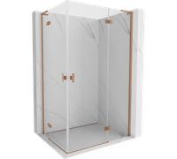 Mexen Mist-H L Duo cabine de douche pivotante droite 75 x 90 cm, transparent, cuivre brossé - 8A5L-075L-090P-65-00 74592 5905315635174
