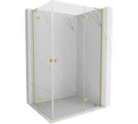 Mexen Mist-H L Duo cabine de douche pivotante droite 80 x 100 cm, transparent, or brossé - 8A5L-080L-100P-55-00 75261 5905315634191
