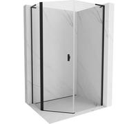Mexen Mist L cabine de douche asymétrique pentagonale pivotante 80 x 90 cm, transparent, noir - 8A8L-080-090-70-00 77924 5905315664396