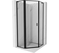Mexen Mist L cabine de douche pentagonale à charnière gauche 100 x 100 cm, cadre noir, noir - 8A8L-100-100-70-70-L 77956 5905315664532