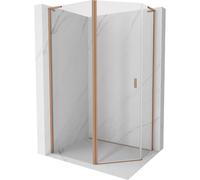 Mexen Mist L cabine de douche pentagonale asymétrique pivotante 100x80 cm, transparent, cuivre brossé - 8A8L-100-080-65-00 77906 5905315664297