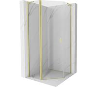 Mexen Mist L cabine de douche pentagonale pivotante 90 x 90 cm, transparent, or brossé - 8A8L-090-090-55-00 77599 5905315664228