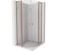 Mexen Mist L cabine de douche quart de cercle pivotante 100 x 100 cm, transparent, cuivre brossé - 8A32L-100-100-65-00 78345 5905315673497