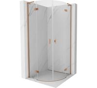 Mexen Mist L cabine de douche semi-circulaire pivotante 100 x 100 cm, transparent, cuivre brossé - 8A33L-100-100-65-00 77797 5905315673862
