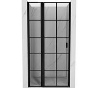Mexen Mist L porte de douche pivotante gauche 100 cm, grille noire, noir - 8A4L-100-000-70-77-L 72359 5905315589835