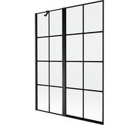 Mexen Mist paroi de baignoire à 2 vantaux gauche 130 x 150 cm, grille noire, noir - 8A9-130-011-70-77-L 77572 5905315962713