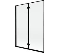 Mexen Mist paroi de baignoire à 2 volets gauche 130 x 150 cm, cadre noir, noir - 8A9-130-002-70-70-L 77512 5905315962492