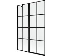 Mexen Mist paroi de baignoire pivotante 2 volets, côté gauche 120 x 150 cm, grille noire, noir - 8A9-120-011-70-77-L 77571 5905315962706