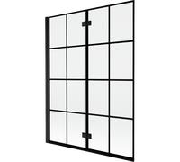 Mexen Mist paroi de baignoire pliante 2 volets gauche 130 x 150 cm, grille noire, noir - 8A9-130-002-70-77-L 77526 5905315962836
