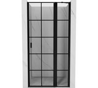 Mexen Mist porte de douche pivotante droite 80 cm, grille noire, noir - 8A4-080-000-70-77-P 72132 5905315588913