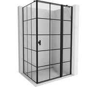 Mexen Mist T cabine de douche à charnière droite 120 x 85 cm, grille noire, noir - 8A4T-120-085-70-77-P 71598 5905315600103