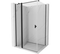 Mexen Mist T cabine de douche à porte battante 120 x 70 cm, transparent, noir - 8A4T-120-070-70-00 71032 5905315594938