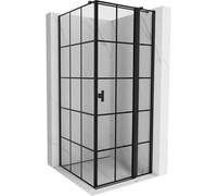 Mexen Mist T cabine de douche pivotante droite 110 x 110 cm, grille noire, noir - 8A4T-110-110-70-77-P 71689 5905315600530