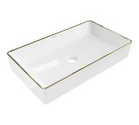 Mexen Nadia lavabo à poser 62 x 35 cm, blanc/bord doré - 21616005 21928 5907709157378
