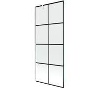 Mexen Next pare-douche de baignoire à 1 volet 80 x 150 cm, grille noire, blanc - 895-080-000-00-77-20 20349 5905315136138