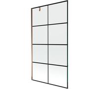 Mexen Next paroi de douche 1 volet 100 x 150 cm, grille noire, or rose - 895-100-000-00-77-60 20361 5905315136275