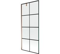 Mexen Next paroi de douche à 1 volet 80 x 150 cm, grille noire, or rose - 895-080-000-00-77-60 20351 5905315136251