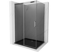 Mexen Omega cabine de douche coulissante 100 x 80 cm, graphite, chrome + receveur plat, noir - 825-100-080-01-40-4070 13523 5907709166486