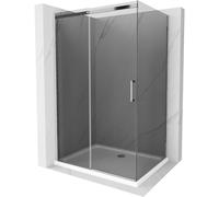 Mexen Omega cabine de douche coulissante 120 x 100 cm, graphite, chrome + receveur de douche plat, blanc 13538 5907709167629