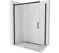Mexen Omega cabine de douche coulissante 150 x 80 cm, transparente, noire - 825-150-080-70-00 4167 5907709102293
