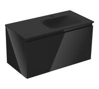 Mexen Orio armoire de salle de bain 90 cm avec lavabo Vela à droite, 1S, 1D, noir brillant/noir mat 85851 5905315774613