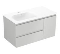 Mexen Orio Armoire de salle de bain 90 cm avec lavabo Vela à gauche, 2S, 1D, gris mat/blanc mat - 91A13-09047-3-BBFFF62-W23L01 85985 5905315776112