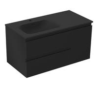 Mexen Orio armoire de salle de bain 90 cm avec lavabo Vela à gauche, 2S, 1D, noir mat - 91A13-09047-3-BBFFF71-W23L71 85988 5905315776143