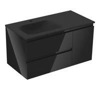 Mexen Orio armoire de salle de bain 90 cm avec lavabo Vela gauche, 2S, 1D, noir brillant/noir mat - 91A13-09047-3-BBFFF70-W23L71 85987 5905315776136