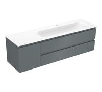 Mexen Orio armoire de salle de bains 160 cm avec lavabo Vela droit, 2T, 1P, graphite mat/blanc mat 86028 5905315776549