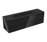 Mexen Orio meuble de salle de bain 160 cm avec lavabo Vela, 2 tiroirs, brillant noir/mat noir - 91A10-16047-2-BFF70-W23M71 84631 5905315493460