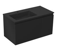 Mexen Orio meuble de salle de bain 90 cm avec lavabo Otis à gauche, 1S, 1D, noir mat - 91A13-09047-3-BBFF71-W18L71 85748 5905315773425