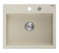 Mexen Oscar évier en granit 1 bac 580 x 490 mm, beige, siphon chromé - 6519581000-69 29243 5905315070838
