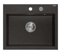 Mexen Oscar évier en granit 1 bac 580 x 490 mm, noir/or métallique, siphon chromé - 6519581000-75 29254 5905315070869