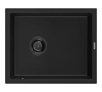 Mexen Pedro évier de cuisine en granit 1 bac 560 x 460 mm, noir, siphon noir - 6508561000-77-B 16333 5905315013088