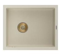 Mexen Pedro évier en granit 1 bac 560 x 460 mm, beige, siphon doré - 6508561000-69-G 16175 5905315011848