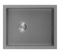 Mexen Pedro évier en granit 1 bac 560 x 460 mm, gris, siphon chromé - 6508561000-71 3999 5907709194267