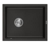 Mexen Pedro Évier en granit 1 bac 560 x 460 mm, noir/doré métallique, siphon chromé - 6508561000-75 4001 5907709194281