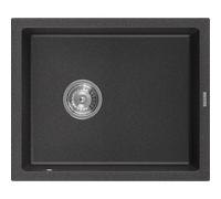 Mexen Pedro évier en granit à 1 bac 560 x 460 mm, noir moucheté, siphon chromé - 6508561000-76 4002 5907709194298