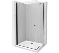 Mexen Pretoria cabine de douche à charnière 90 x 110 cm, transparent, noire + receveur plat - 852-090-110-70-00-4010B 15531 5905315578440