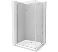 Mexen Pretoria cabine de douche battante 90 x 100 cm, transparent, chromé + receveur Flat - 852-090-100-01-00-4010 4654 5907709175716