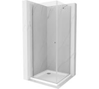 Mexen Pretoria cabine de douche pivotante 100 x 100 cm, transparente, chromée + receveur plat - 852-100-100-01-00-4010 4658 5907709175754