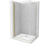 Mexen Pretoria cabine de douche pivotante 70 x 100 cm, transparent, or + receveur plat - 852-070-100-50-00-4010 4662 5907709175792