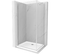 Mexen Pretoria cabine de douche pivotante 80 x 100 cm, transparent, chrome + receveur Flat - 852-080-100-01-00-4010 4650 5907709175693