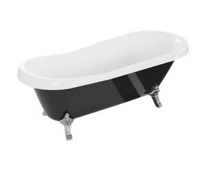 Mexen Retro baignoire autoportante 170 x 75 cm, blanc/noir, pieds chromés - 53251707575-00 2451 5907709106512