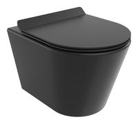 Mexen Rico cuvette WC Rimless avec abattant à descente ralentie slim, duroplast, noir mat - 30720185 4366 5907709128972