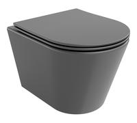Mexen Rico cuvette WC Rimless avec abattant slim à descente lente, duroplast, gris foncé mat - 30724071 4392 5907709190672